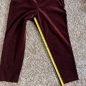 Talbots Rich Burgundy Velvet Trousers Classic Elegant Fit‎